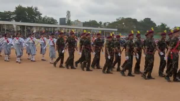 District Stadium Davangere Karnataka Agosto 2023 Desfile Estudiantes Marcha Estudiantes — Vídeos de Stock