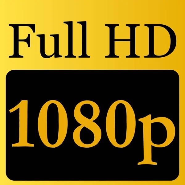Voll 1080P Goldenes Symbol Voll Icon Modell — Stockfoto