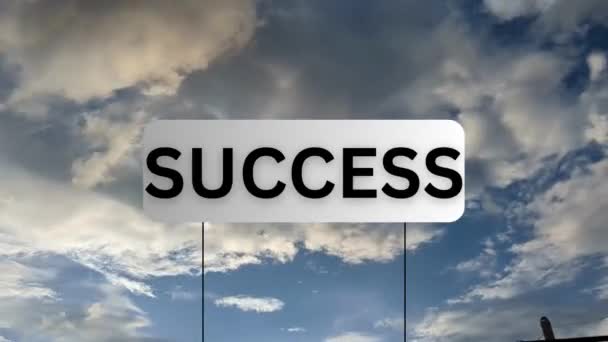 Animation Words Success Just Ahead Written White Letters Road Signs Stock Footage