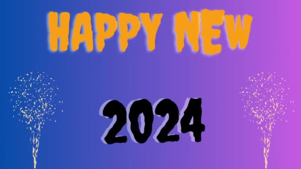 Neujahrsgruß 2024 Animationsgrafik Video — Stockvideo