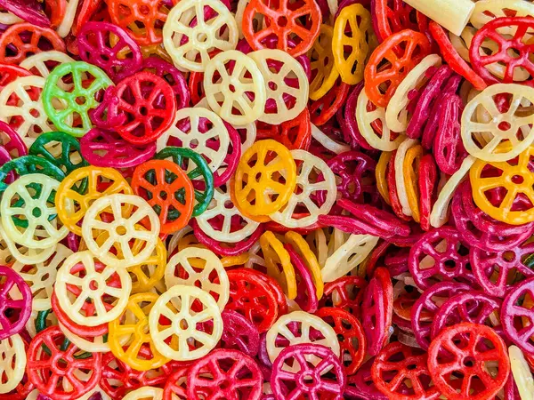 stock image Colorful Dry Snacks Background - Vibrant and Tasty Food Display