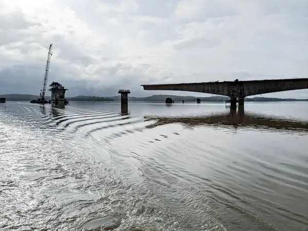 stock image Bridge Construction Progress Over the River: Latest Developments and Updates