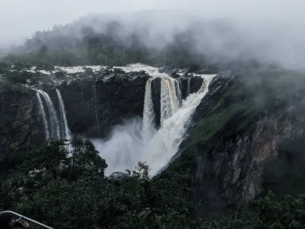 stock image Stunning Beauty of Jog Falls, Karnataka: World-Famous Waterfalls with Enchanting Fog