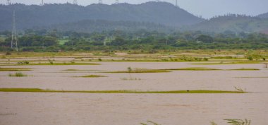Vahşi doğada güzel bir Göl Geniş Doğa Manzarası olan Manzaralı Dağ Manzarası