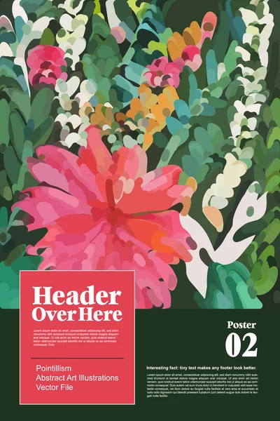 Nature Poster. Vector illustration of landscape natural background, flowers, leaves, forest and trees. Drawings of summer and spring