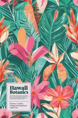 Colorful flowers, plants and leaves. Vector illustrations of flower and bird for classic floral background, wedding invitations and frame