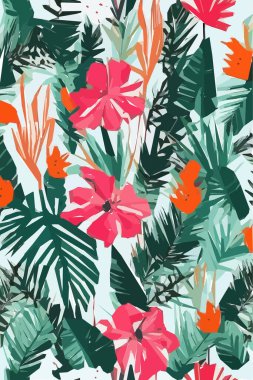 Colorful flowers, plants and leaves. Vector illustrations of flower and bird for classic floral background, wedding invitations and frame