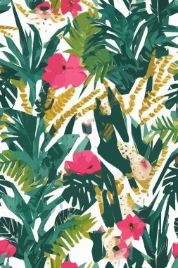 Colorful flowers, plants and leaves. Vector illustrations of flower and bird for classic floral background, wedding invitations and frame