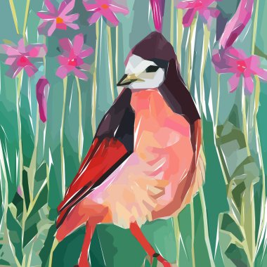 Çiçekler, yapraklar ve dallar. Tasarım geçmişiniz için el çizimi tropikal suluboya vektörü.