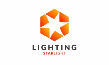 İş için logo altıgen yıldız ışığı minimalist tasarımı