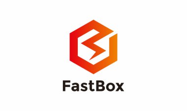 Minimalist logo hexagon for electrical industry and technology