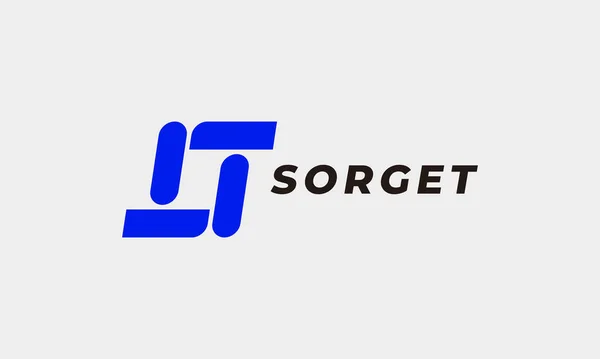 Logotipo Design Minimalista Cor Azul Usando Para Indústria Logotipo Corporativo —  Vetores de Stock