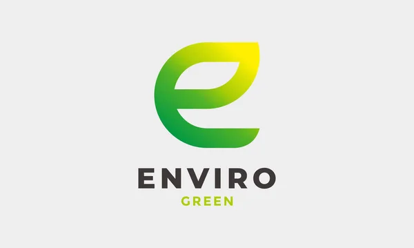 Minimalist Design Logo Letter Leaf Concept Environment Green Industry Logo — Stock Vector