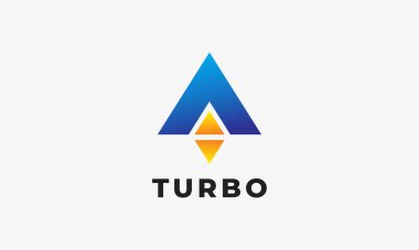 Sanayi ve teknoloji için minimalist konsept logosu mavi ok