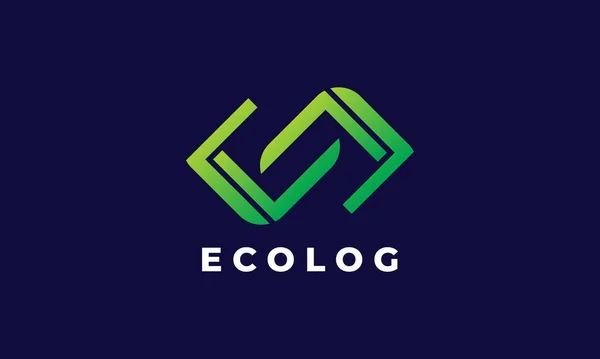Logotipo Inicial Naturaleza Verde Concepto Medio Ambiente — Vector de stock