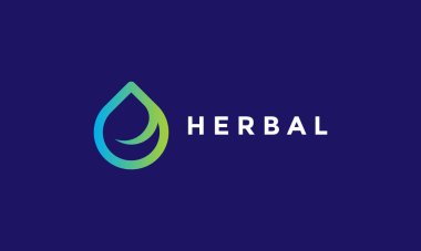 Minimalist logo, doğa ve su endüstrisi için su damlası konsepti