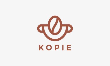 Kafe konsepti için minimalist logo kahve fincanı