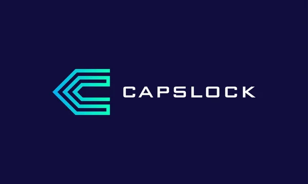 Logotipo Cor Azul Conceito Linha Para Negócios Indústria —  Vetores de Stock