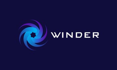 Minimalist logo çember rüzgar dönme konsepti sonsuzluk