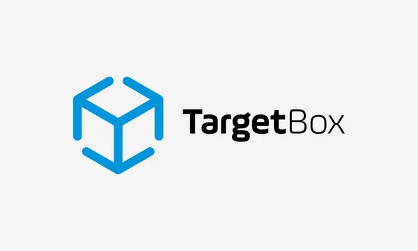 Logo Box Play Hatszög Monogram Minimalista Sablon Vektor Üzleti Társaság — Stock Vector