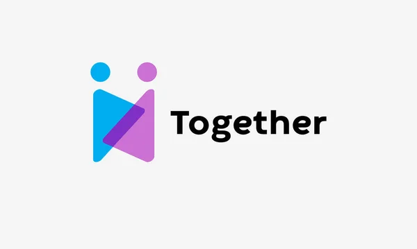 コミュニティ組織における解決と協力の象徴となるチームワークロゴ — ストックベクタ