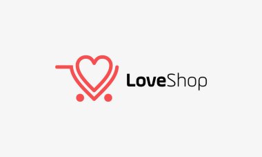 Pembe aşk tramvayı logosu. Duygular, kalp ve romantik.