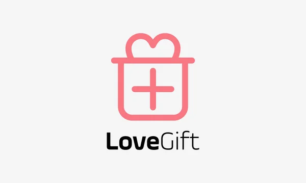 Pink Love Gift Logo Symbol Feelings Heart Romantic — Stock Vector