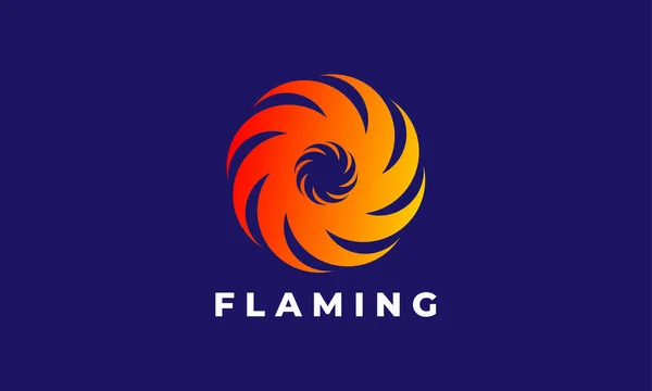 Swing Logo Flame Color Minimalist Concept Business Industry — стоковый вектор