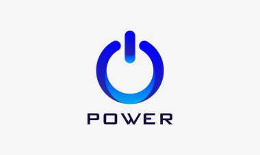 Kapatmak için minimalist logo güç düğmesi ve güç açık