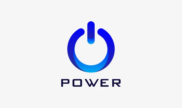 Minimalista Logó Power Gomb Kikapcsoláshoz Bekapcsoláshoz — Stock Vector
