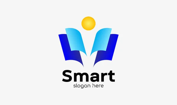 Λογότυπο Smart Book Για Την Εκπαίδευση Και Τους Έξυπνους Ανθρώπους — Διανυσματικό Αρχείο