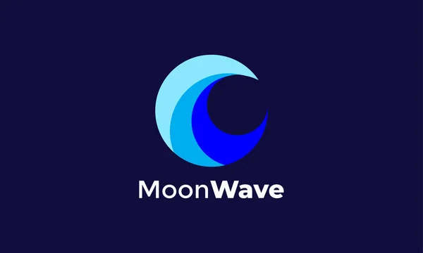 Moon Κύμα Λογότυπο Της Τεχνολογίας Και Των Σύγχρονων Επιχειρήσεων — Διανυσματικό Αρχείο
