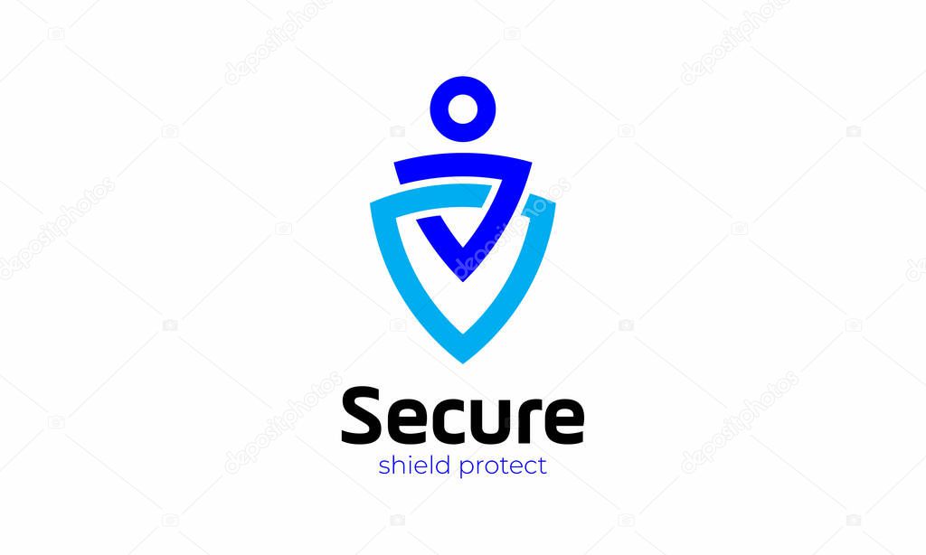 Medical protection safety shield logo design for clinic or hospital business company
