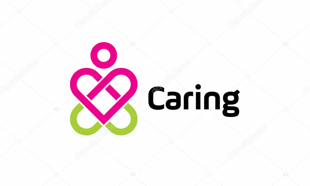 Logo outline medical heart love style for pharmacy and hospital or clinic business company
