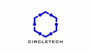 Teknoloji ve iş dünyası için minimalist tasarım logosu altıgen bağlantısı