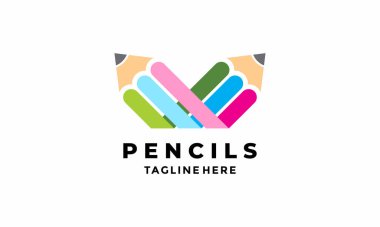 Eğitim tasarımı ve sembolü için minimalist logo kalemi