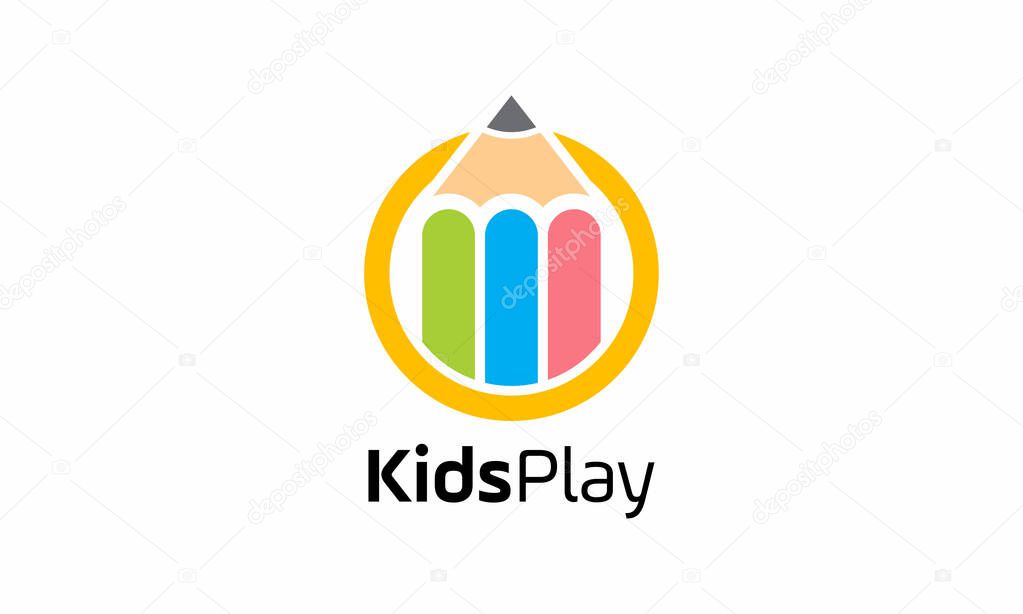 Minimalist logo pencil for design and symbol of education