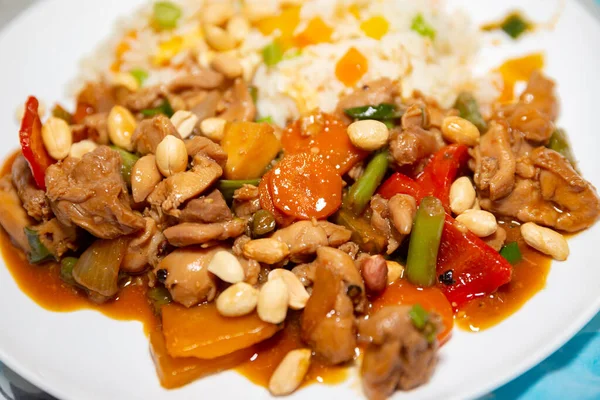 Orientalisch Kariertes Huhn Traditionelle Chinesische Küche — Stockfoto