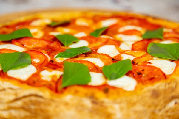 Klasik Talyan Vera Pizza Napoletana Margherita Pizza Orijinal Talyan Vera — Stok fotoğraf
