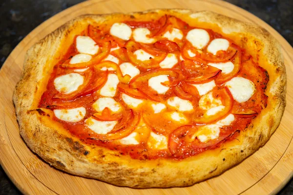 Класична Італійська Піца Верби Піца Маргеріта Класифікується Оригінальна Італійська Піца — стокове фото