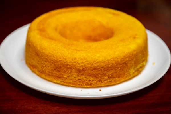 Traditional Brazilian Cornmeal Cake Typical June Festivities Bolo Fub — Stock Photo, Image