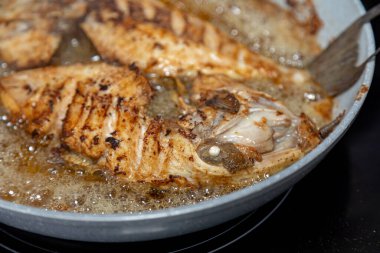 Temiz ve baharatlı Pero balığı (Balistes capriscus). 