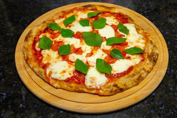 Pizza Clássica Margherita Classificada Como Original Italiana Vera Pizza — Fotografia de Stock