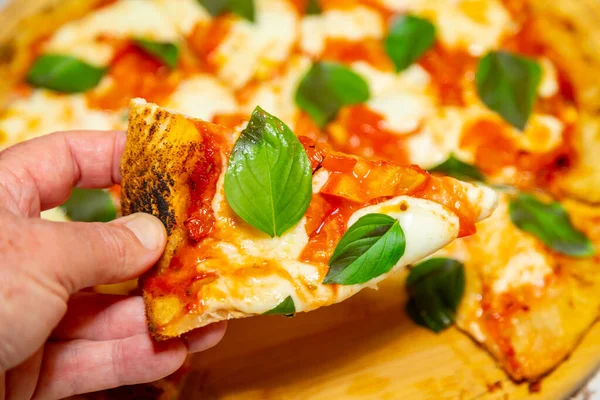 Класична Піца Маргарити Класична Оригінальна Італійська Піца Віра — стокове фото