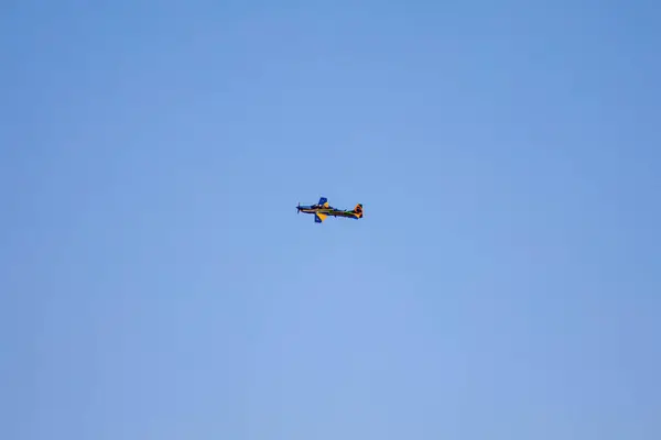 stock image Traditional Brazilian Smoke Squadron, consisting of 3 Super Tucano A-29 Turboprop aircraft