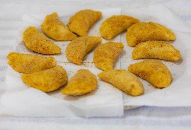 Traditional snack known as risoles, stuffed with minced meat and fried clipart