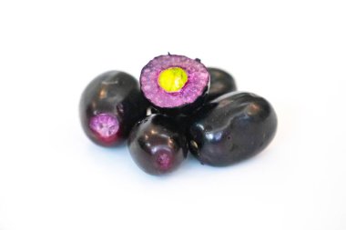 jamelo fruits (Syzygium cumini) in detail clipart