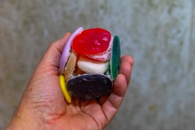 Kullanım ve ekonomi için kullanılan sabunlar, anti-carction, yaratıcılık için bir araya toplanmış top