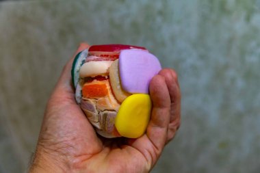 Kullanım ve ekonomi için kullanılan sabunlar, anti-carction, yaratıcılık için bir araya toplanmış top