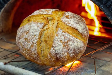 Doğal mayalanma, gerçek yiyecek, atadan kalma, klasik ve ev yapımı zanaatkar yiyeceği olan kırsal ekşi ekmek.